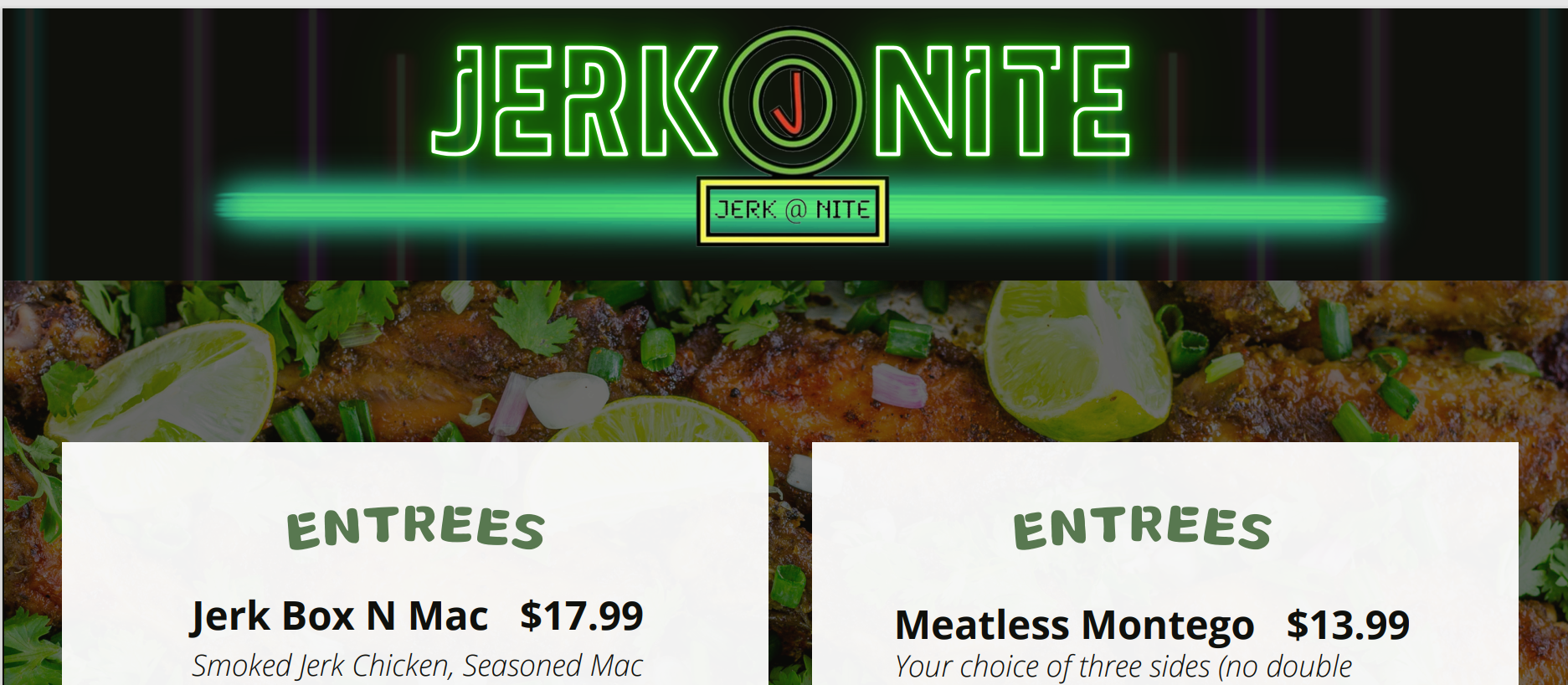 Jerk Nite Online Menu
