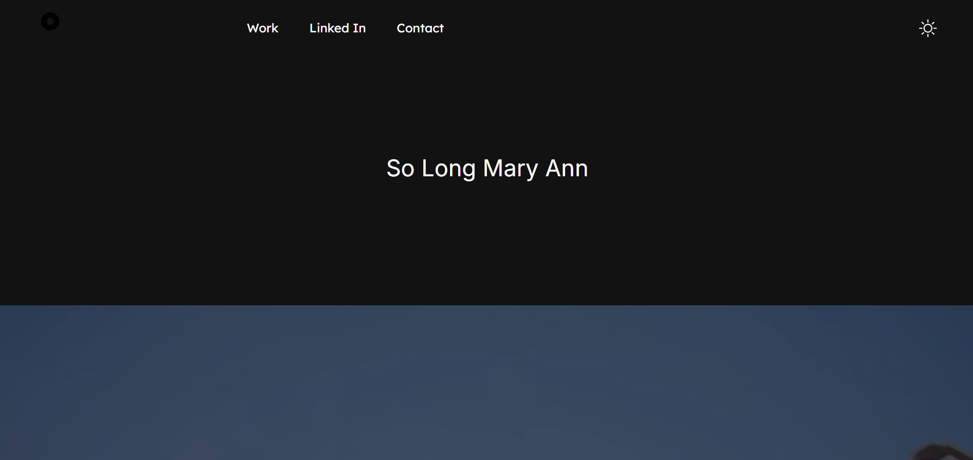 So Long Mary Ann freelance Website